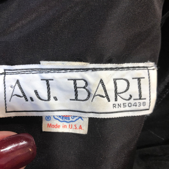 Vintage A. J. Bari Velvet Dress Black - Picture 6 of 8